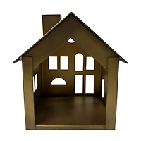 Christmas Village House, Golden Metal, 6 in