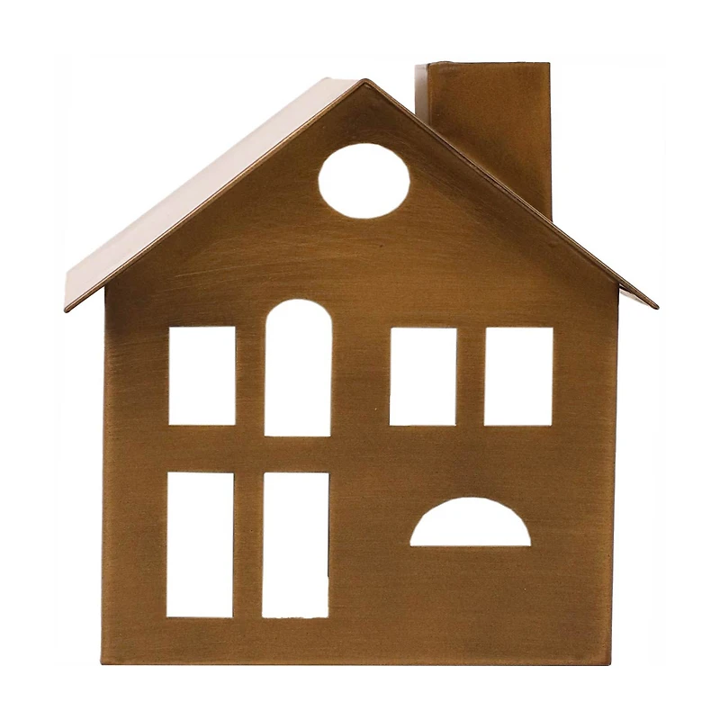 Christmas Village House, Golden Metal, 6 in