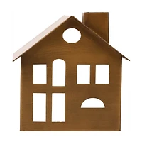 Christmas Village House, Golden Metal, 6 in