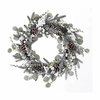 Christmas Light-Up Pine, Pinecone, and Berries Wreath, 20 in, Assorted Styles