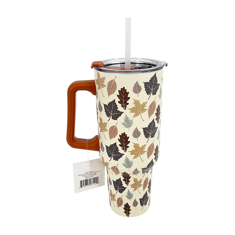 Fall Stainless-Steel Travel Cup with Handle, 40 oz, Assorted Designs