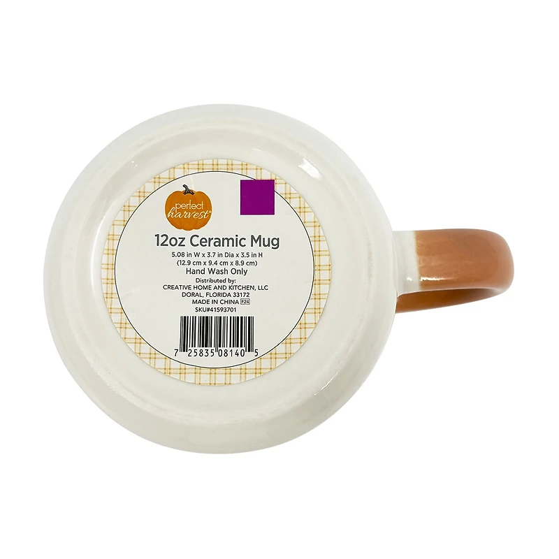 "Fall" Pumpkins Ceramic Mug, 12 oz