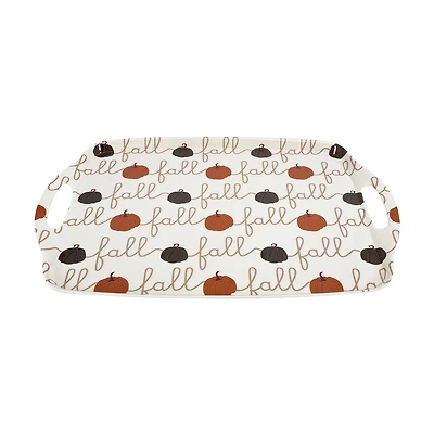 "Fall" Pumpkins Melamine Serving Tray, 18.9 in