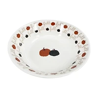 "Fall" Pumpkins Melamine Cereal Bowl, 9 in