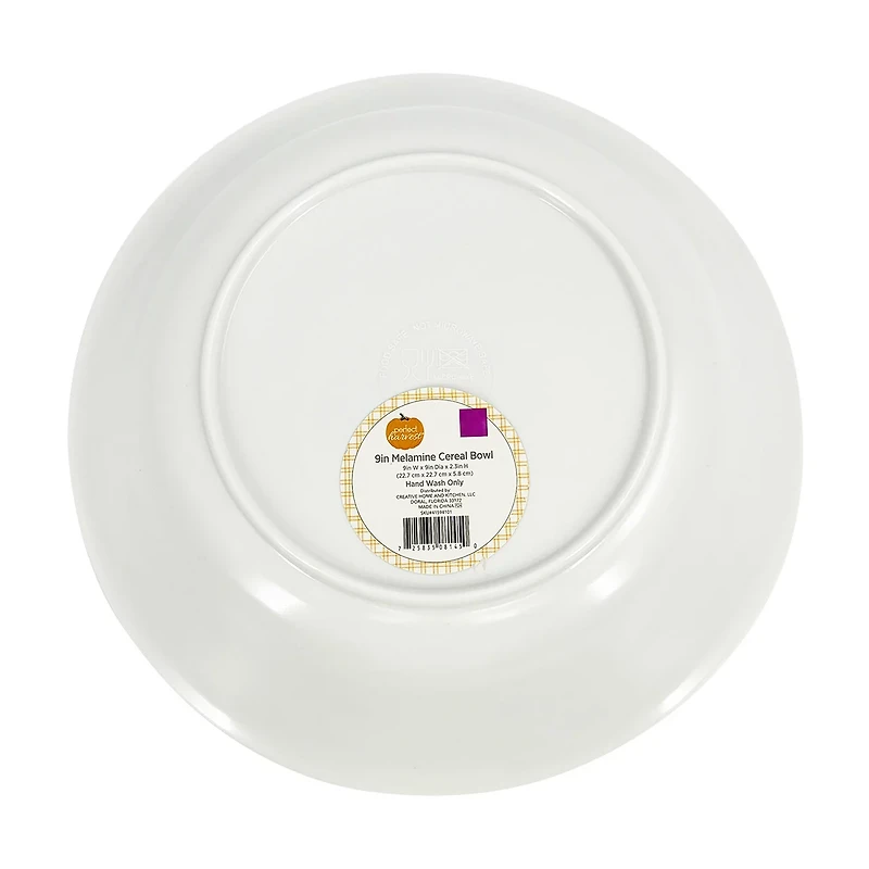 "Fall" Pumpkins Melamine Cereal Bowl, 9 in