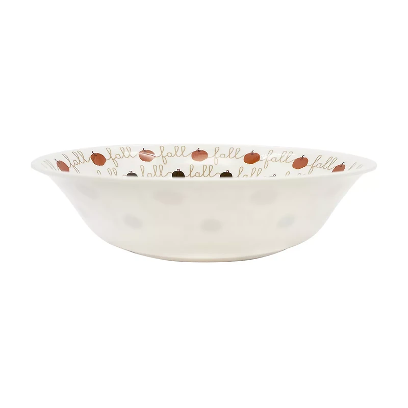 "Fall" Pumpkins Melamine Cereal Bowl, 9 in