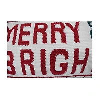 "Merry & Bright" Knit Christmas Pillow, 12 in x 20 in