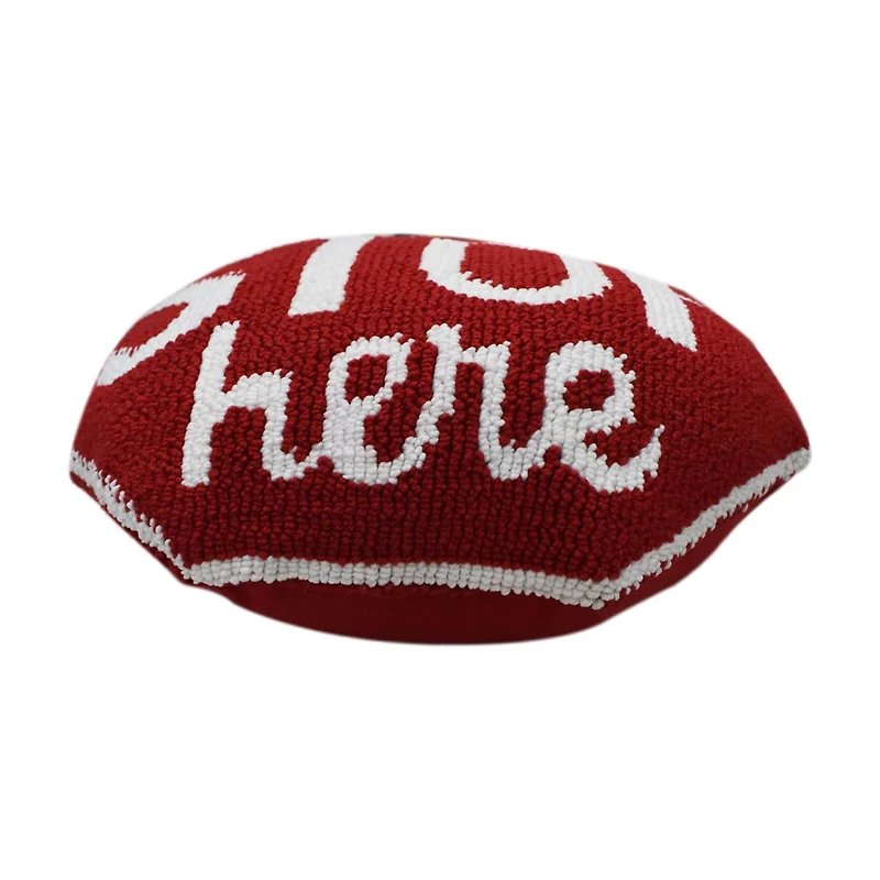 "Santa Stop Here" Christmas Knit Pillow, 16 in x 16 in