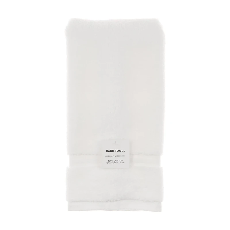 White Hand Towel, 16 in x 28 in