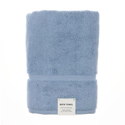 Cotton Bath Towel, Blue, 30 in x 56 in