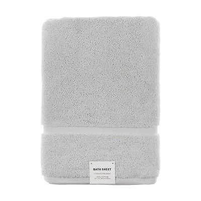 Cotton Bath Sheet, Light Gray, 34 in x 64 in