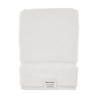 Cotton Bath Sheet, White, 34 in x 64 in