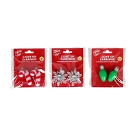 Holiday Style Light Up Earrings, Assorted
