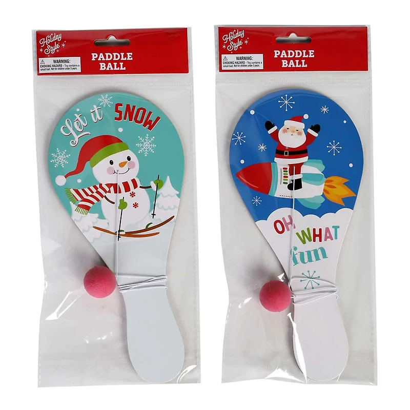 Holiday Style Paddle Ball, Assorted