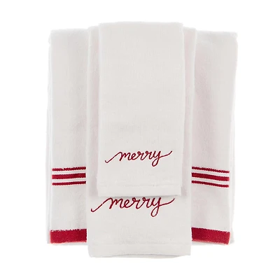 "Merry" Christmas Towel Set, 3 pk