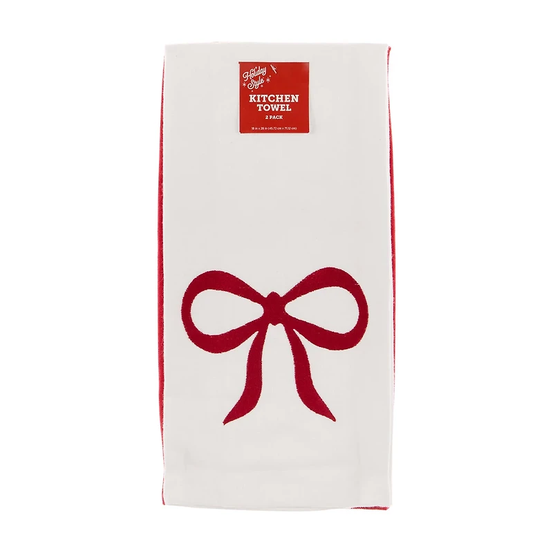 Holiday Style Christmas Kitchen Towel, 18 in x 28 in, 2 pk