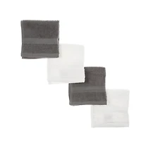 Gray & White Washcloth Set, 4 pk, 12 in x 12 in