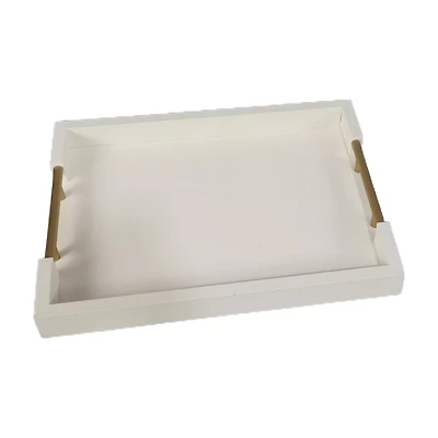 Serving Tray, White/Gold, 12 in x 16 in