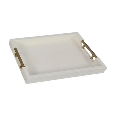 Serving Tray, White & Gold, 10 in x 14 in