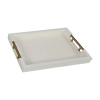 Serving Tray, White & Gold, 10 in x 14 in