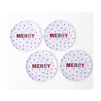 'Merry' Melamine Appetizer Plates, 4 pk