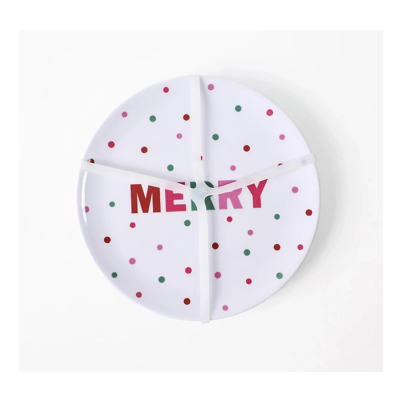 'Merry' Melamine Appetizer Plates, 4 pk