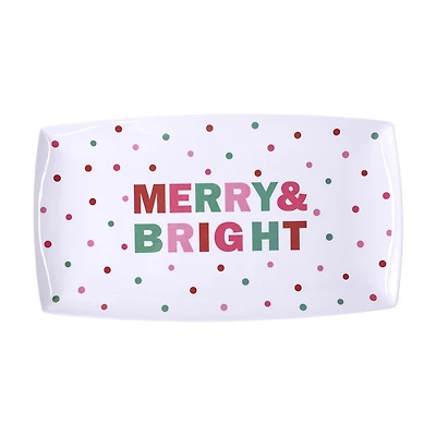 "Merry & Bright" Christmas Melamine Platter