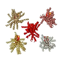 Christmas Fabric Curly Bow, Assorted