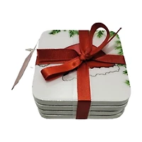 Santa Hat Wooden Coasters, Set of 4