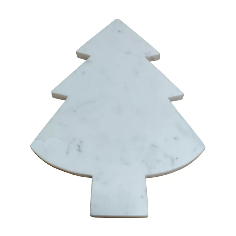 Christmas Tree Marble Platter, 15 in x 10 in