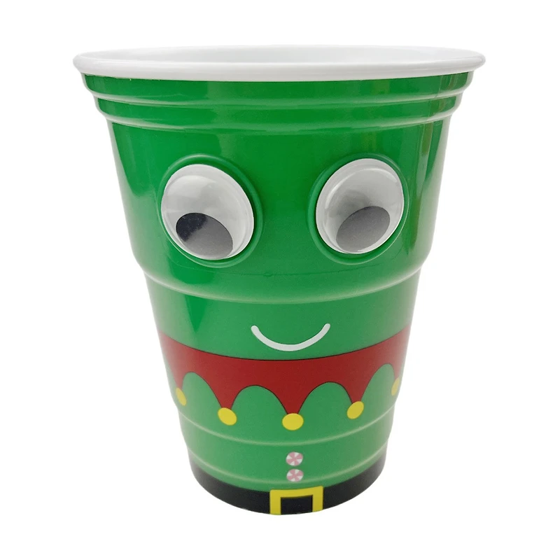 Christmas Elf Googly Eye Cup, 16 fl oz