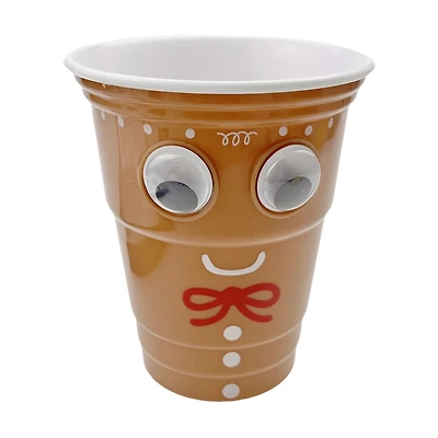Christmas Gingerbread Man Googly Eye Cup, 16 fl oz