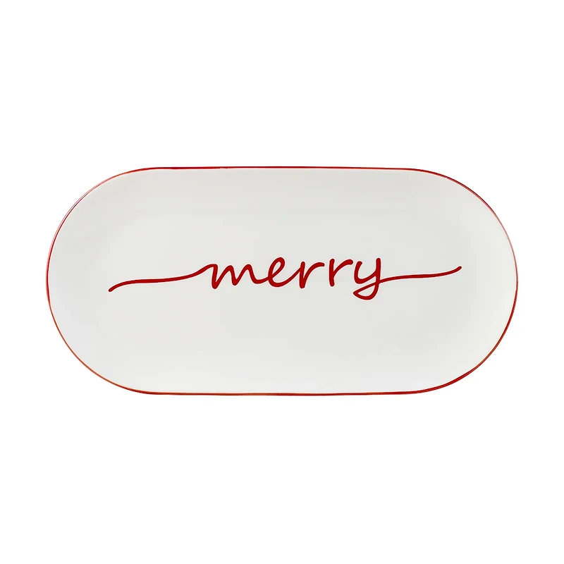 'Merry' Oblong Platter, 15 in x 7 in