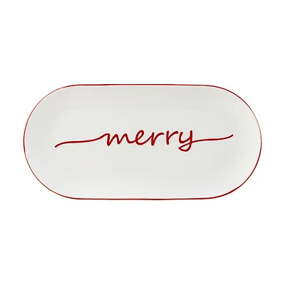 'Merry' Oblong Platter, 15 in x 7 in