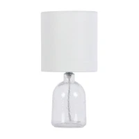 Clear Glass Table Lamp with Drum Shade