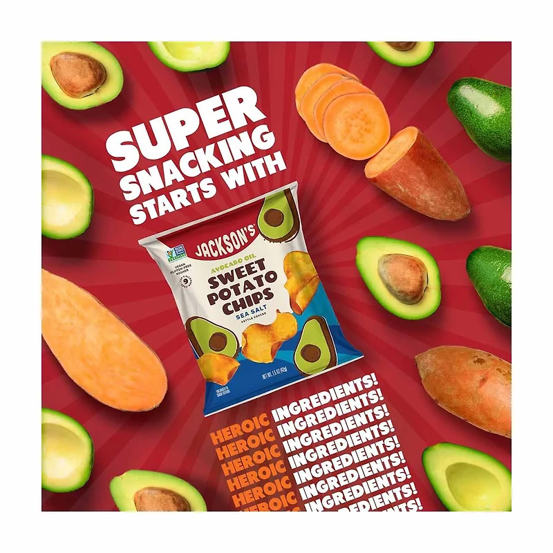 Jackson's Sweet Potato Chips, Sea Salt, 2.5 oz