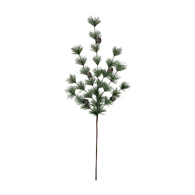 Artificial Pine Branch with Pine Cones, 33 in