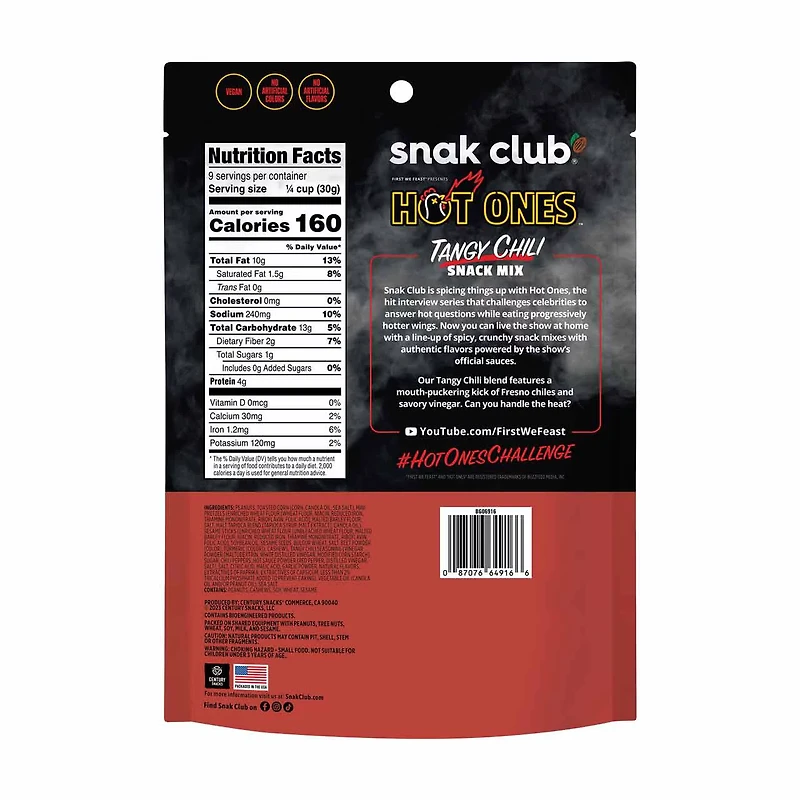snak club Hot Ones Snack Mix, Tangy Chili, 10 oz