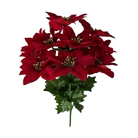 Artificial Poinsettia Bush, 20 in