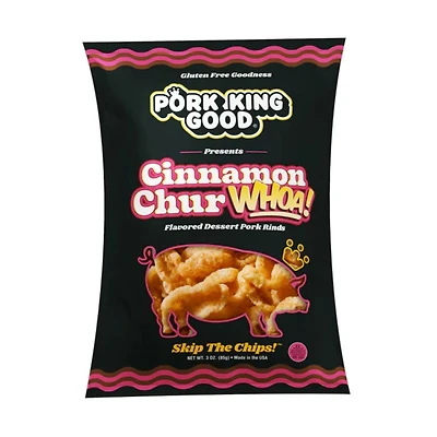 Pork King Good Flavored Pork Rinds, Cinnamon ChurWHOA, 3 oz