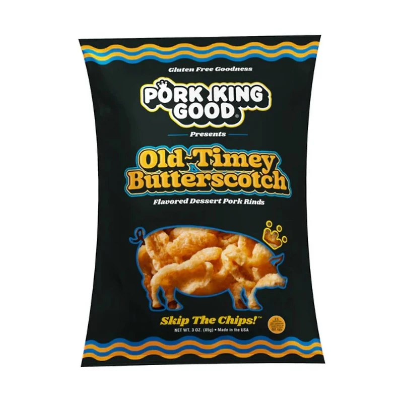 Pork King Good Flavored Pork Rinds, Old Timey Butterscotch, 3 oz