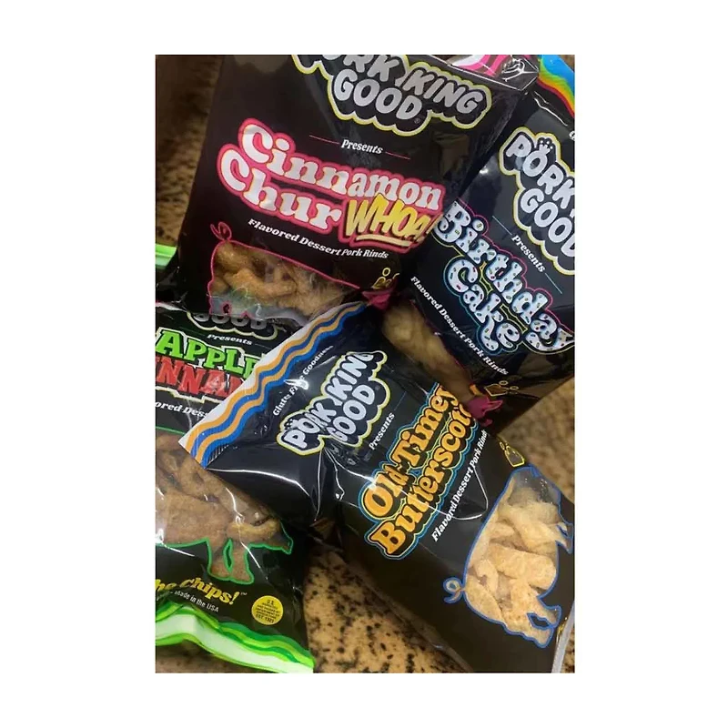 Pork King Good Flavored Pork Rinds, Old Timey Butterscotch, 3 oz