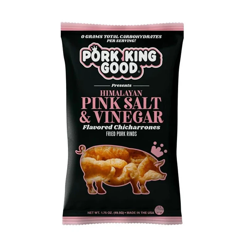 Pork King Good Flavored Pork Rinds, Himalayan Pink Salt & Vinegar, 1.75 oz