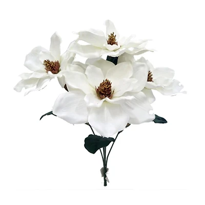 White Magnolia Bush Decor, 17 in