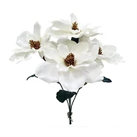 White Magnolia Bush Decor, 17 in