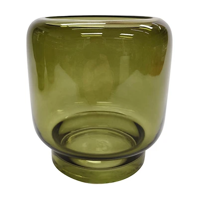 Wide Glass Vase, Green
