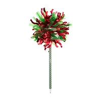 Red & Green Pom Pom Confetti Pen