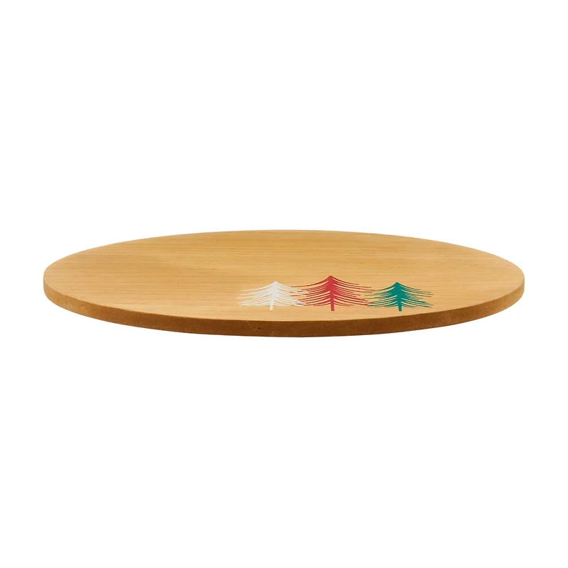 Mango Wood Lazy Susan with Trees