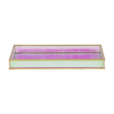 Iridescent Glass Storage Tray, 11 in