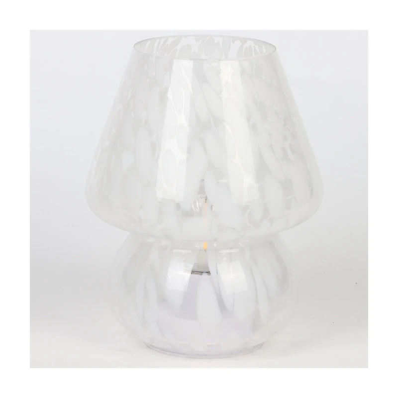 White Art Glass Light, 7.5 in, Large